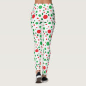 Red Green White Christmas Holiday Leggings (Rückseite)