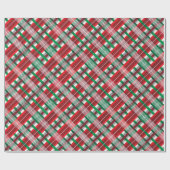 RED GREEN WHITE CHRISTMAS KARIERTE PATTER GESCHENKPAPIER (Flach)