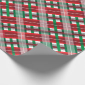 RED GREEN WHITE CHRISTMAS KARIERTE PATTER GESCHENKPAPIER (Ecke)