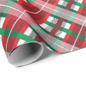 RED GREEN WHITE CHRISTMAS KARIERTE PATTER GESCHENKPAPIER (Rolleneckpunkt)