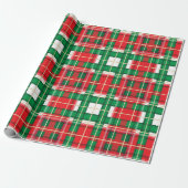 RED GREEN WHITE CHRISTMAS KARIERTE PATTER GESCHENKPAPIER (Ungerollt)