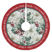 Red Green White Christmas Pointsettia Polyester Weihnachtsbaumdecke (Vorderseite)