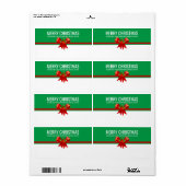 Red Green & White Christmas Shipping Label (Vorne)