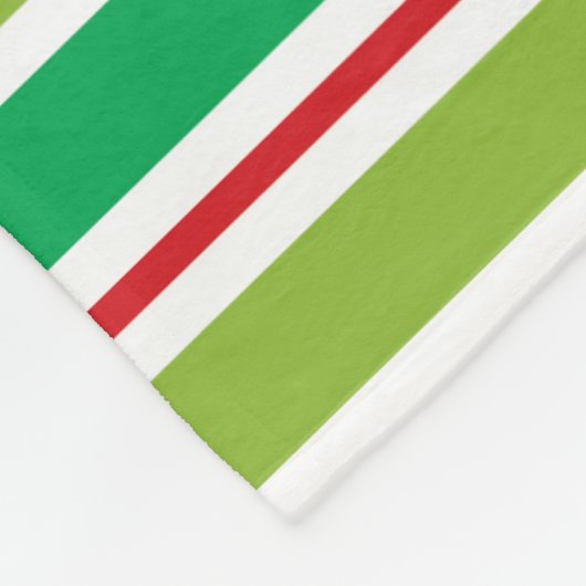 RED GREEN WHITE CHRISTMAS STRIPES FLEECEDECKE (Ecke)