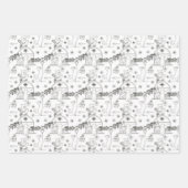 Red green & white Christmas winter cats Geschenkpapier Set (Vorderseite 3)