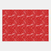 Red green & white Christmas winter cats Geschenkpapier Set (Vorderseite)