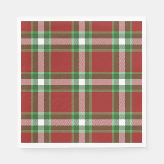 Red Green White Cool Red Lumberjack Kariertes Must Serviette (Vorderseite)