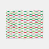 Red Green White Dot Christmas Fleecedecke (Vorderseite (Horizontal))