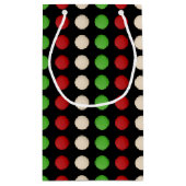 Red Green White Dot Muster Kleine Geschenktüte (Rückseite)