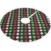 Red Green White Dot Muster Polyester Weihnachtsbaumdecke (Schrägansicht)