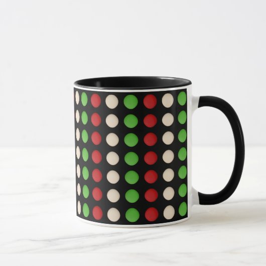 Red Green White Dot Muster Tasse (Rechts)