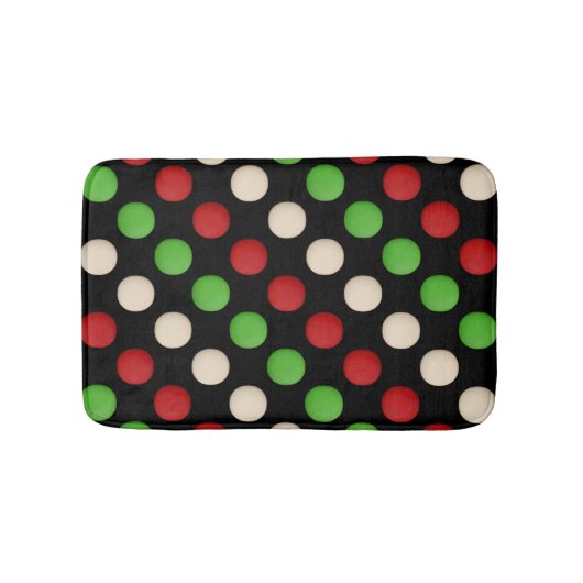 Red Green White Dots Badematte (Vorderseite)