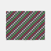 Red Green White Dots Fleecedecke (Vorderseite (Horizontal))