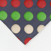 Red Green White Dots Fleecedecke (Ecke)
