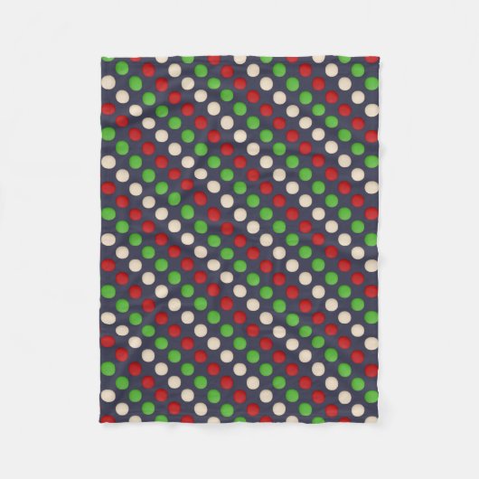 Red Green White Dots Fleecedecke (Vorderseite)