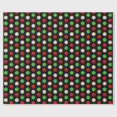 Red Green White Dots Geschenkpapier (Flach)