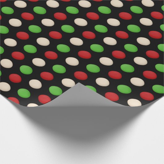 Red Green White Dots Geschenkpapier (Ecke)
