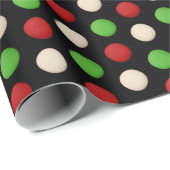 Red Green White Dots Geschenkpapier (Rolleneckpunkt)