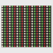 Red Green White Dots Geschenkpapier (Flach)