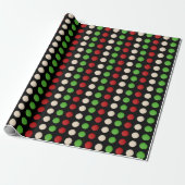 Red Green White Dots Geschenkpapier (Ungerollt)