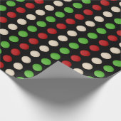Red Green White Dots Geschenkpapier (Ecke)
