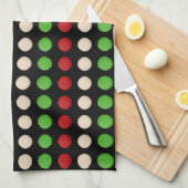 Red Green White Dots Handtuch (Viertel Falte)