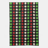 Red Green White Dots Handtuch (Vertikal)