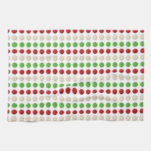 Red Green White Dots Handtuch