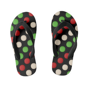 Red Green White Dots Kinderbadesandalen