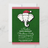 Red Green White Elephant Gift Swap Weihnachtsgesch Einladung (Vorderseite)