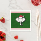Red & Green White Elephant Weihnachtsgeschenk Part Serviette (Beispiel)