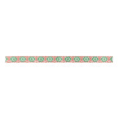 Red Green White Geometric Muster Weihnachtsband Satinband (Vorderseite)