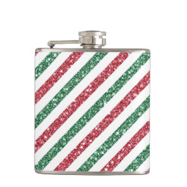 RED GREEN WHITE GLITZER SEHEN DIAGONAL STRIPES AUS FLACHMANN