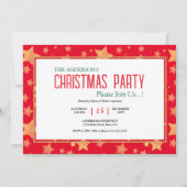 Red Green White Gold Einzigartig Elegante Weihnach Einladung (Vorderseite)