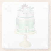 RED GREEN & WHITE HOLIDAY CHRISTMAS CAKE GLASUNTERSETZER (Rückseite)