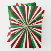 RED GREEN WHITE HOLIDAY CHRISTMAS PINWHEEL PATTERN GESCHENKPAPIER SET (Beispiel)