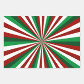 RED GREEN WHITE HOLIDAY CHRISTMAS PINWHEEL PATTERN GESCHENKPAPIER SET (Vorderseite)