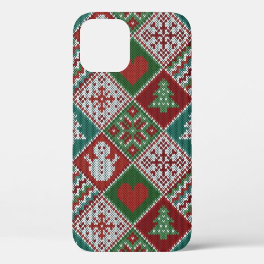 Red Green White Imitats Strick Weihnachtsmuster Case-Mate iPhone Hülle (Rückseite)