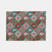 Red Green White Imitats Strick Weihnachtsmuster Fleecedecke (Vorderseite (Horizontal))