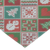 Red Green White Imitats Strick Weihnachtsmuster Tischdecke (Schrägansicht)