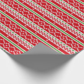Red Green White Knittin Nordic Geschenkpapier (Ecke)