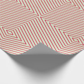 Red Green White Mirror Pattern Retro Weihnachten Geschenkpapier (Ecke)