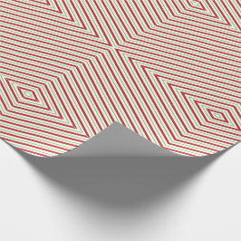 Red Green White Mirror Pattern Retro Weihnachten Geschenkpapier