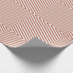 Red Green White Mirror Pattern Retro Weihnachten Geschenkpapier