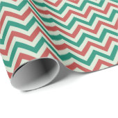 Red Green White Modern Zig Zag Weihnachtsnacht Geschenkpapier (Rolleneckpunkt)