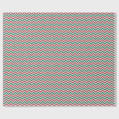 Red Green White Modern Zig Zag Weihnachtsnacht Geschenkpapier (Flach)