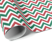Red Green White Modern Zig Zag Weihnachtsnacht Geschenkpapier (Rolleneckpunkt)