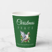 Red Green White Peace Dove Christian Christmas Pappbecher (Vorderseite)