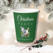Red Green White Peace Dove Christian Christmas Pappbecher