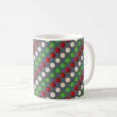 Red Green White Polka Dot Kaffeetasse (VorderseiteRechts)